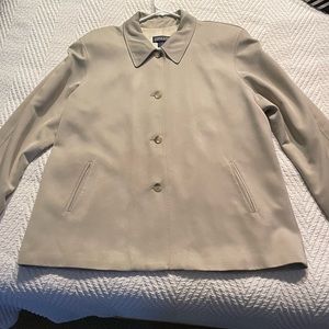 Lands End tencel tan colored lined jacket.